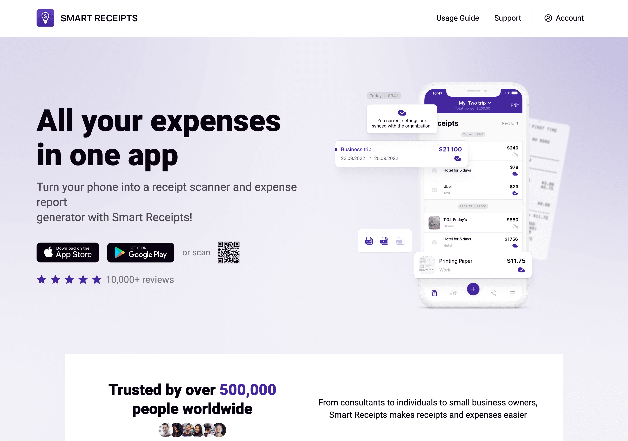 Smart Receipts preview
